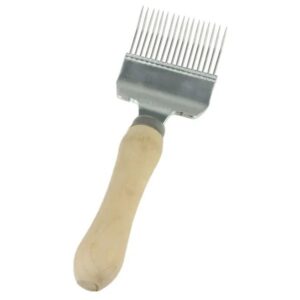 Viljuška za otklapanje, sa inox iglama i drvenom drškom – kriva igla